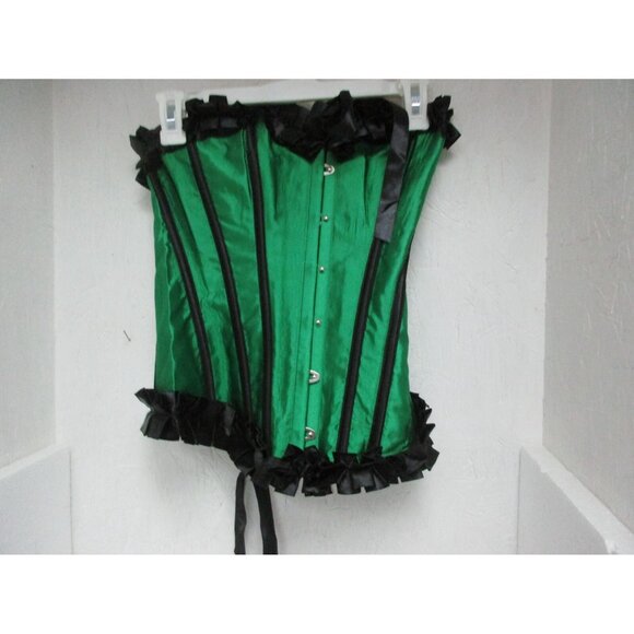 Adore Me Women's  Contour Boned Corset Green/Black Size Small NWOT !! - Picture 1 of 2